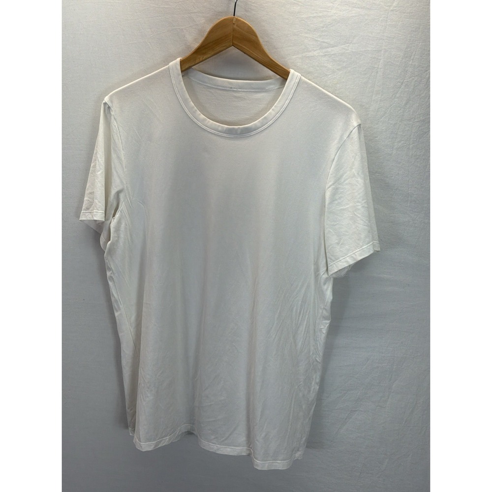 Lululemon Men's Short Sleeve T-Shirt White Athletic Casual Performance Stretch L